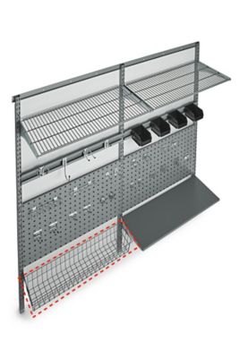 Image showing  31 in. x 4 in. x 6-1/2 in. Gray Epoxy Coated Steel Wire Basket with Lock-On Hanging Brackets, 20 Gauge Steel