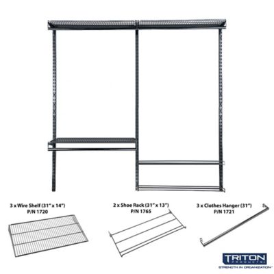 Image showing  Modular Closet Garage and Laundry Organizer Kit, Epoxy Coated Steel