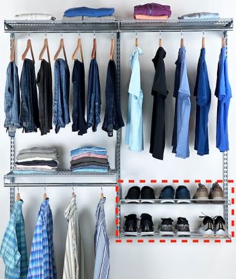 Image showing  31 in. x 2 in. x 13-1/4 in. Shoe and Boot Rack for use with Top Track and Hang Rail, 20 Gauge Steel