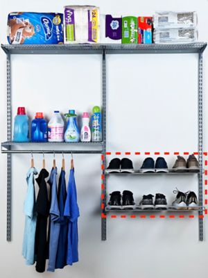 Image showing  31 in. x 2 in. x 13-1/4 in. Shoe and Boot Rack for use with Top Track and Hang Rail, 20 Gauge Steel