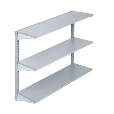 Triton Products 33 in. x 31.5 in. Wall Mount Shelving Unit with 3 Epoxy Coated Steel Shelves and Mounting Hardware