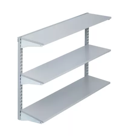 Triton Products 33 in x 31.5 in Wall Shelf with 3 Epoxy Coated Steel Shelves and Mounting Hardware Mounted Garage Shelves