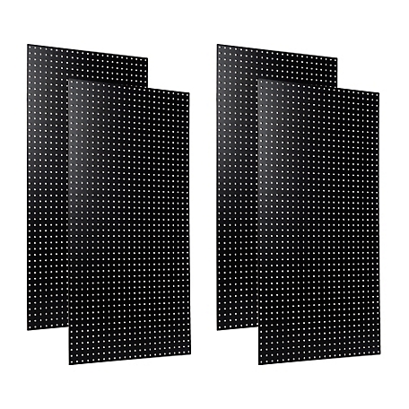 Triton Products 24 in. x 48 in. Tempered Wood Heavy-Duty Round Hole Pegboards, Jet Black Custom Painted, 4 pc., TPB-4BK