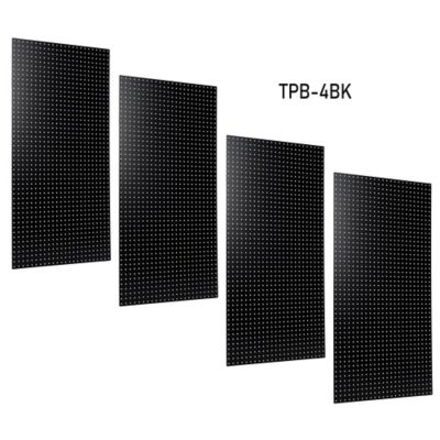 Image showing  24 in. x 48 in. Tempered Wood Heavy-Duty Round Hole Pegboards, Jet Black Custom Painted, 4 pc., TPB-4BK