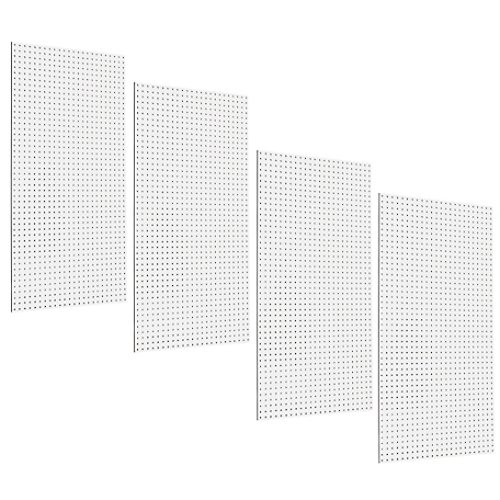 Triton Products 24 in. x 48 in. Tempered Wood Blissful Heavy-Duty Round Hole Pegboards, White Custom Painted, 4 pc., TPB-4W