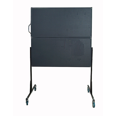 Triton Products 50 in. Mobile Standalone Pegboard Unit with 4 pc. ABS Triton Products Pegboards, Matte Black