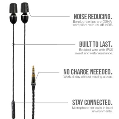 Image showing  Wired Hearing Protection Headphones, Black