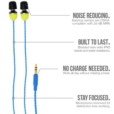 Image showing  Wired Listen-Only Hearing Protection Headphones, Yellow/Black