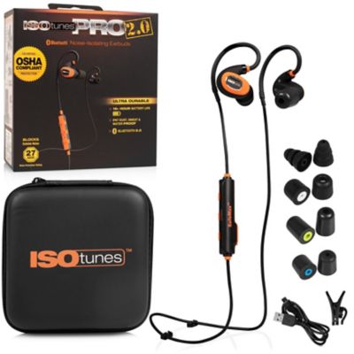 Image showing 10 th ISOtunes Pro 2.0 Bluetooth Hearing Protection Headphones, 27 dB Noise Reduction Rating, Orange, 1-Pair