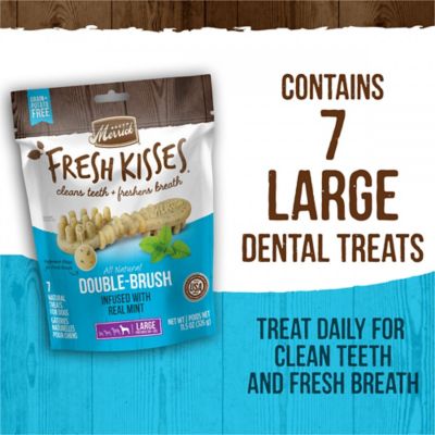Image showing 6 th Merrick Fresh Kisses Grain Free Mint Breath Strips Large Dental Dog Treats, 11.5 oz., 7 ct.