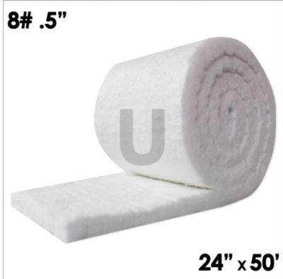 UniTherm Ceramic Fiber Insulation Blanket Roll, 8 lb. Density, 2300F, 0.5 in. x 24 in. x 50 ft., CF8-5-24X50