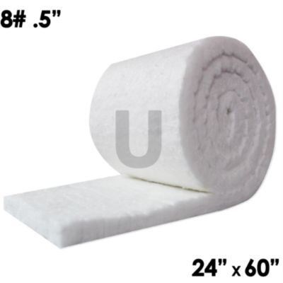 UniTherm Ceramic Fiber Insulation Blanket Roll, 8 lb. Density, 2300F, 0.5 in. x 24 in. x 60 in., CF8-5-24X60