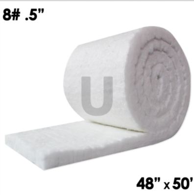 UniTherm Ceramic Fiber Insulation Blanket Roll, 8 lb. Density, 2300F, 0.5 in. x 48 in. x 50 ft., CF8-5-48X50