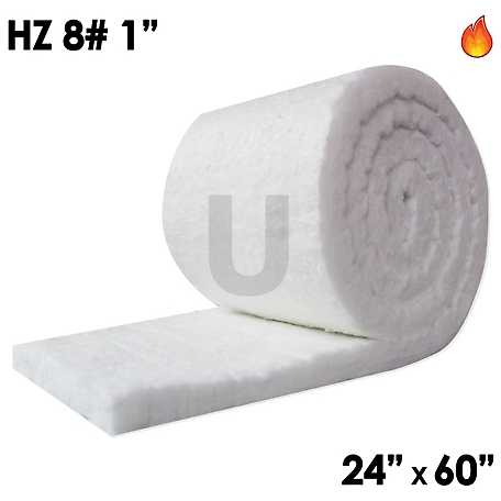 UniTherm Ceramic Fiber Insulation Blanket Roll, 8 lb. Density, 2600F, 1 in. x 24 in. x 60 in., CF8HZ-1-24X60