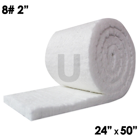 UniTherm R-5,Unfaced,Ceramic Fiber Insulation Blanket Roll, 2 in. x 24 in. x 50 in., CF8-2-24X50IN