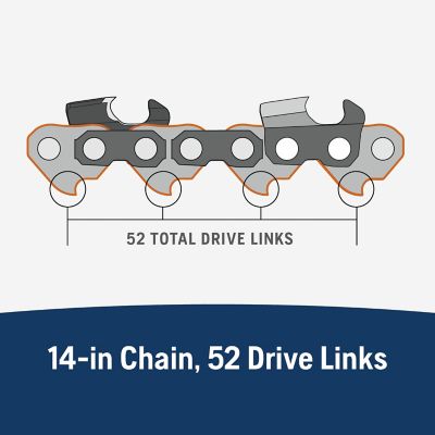 Image showing  14 in. X-Cut S93G Chainsaw Chain, 3/8 in. Pitch, 0.050 in. Gauge, 52 Drive Links