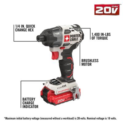 Image showing  20V Max 1/2 in. Cordless Impact Driver Kit, 1/4 in. Hex, 2,700 RPM