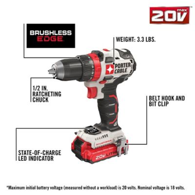 Image showing  20V Max 1/2 in. Cordless Drill/Driver Kit, 7-2/5 in., 1,800 RPM, 3-3/10 lb.