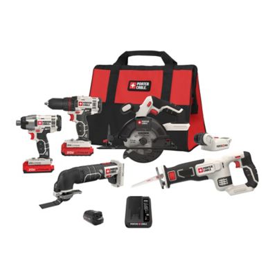 PORTER-CABLE Cordless 20V Max Cordless Drill Combo Kit, 6 pc.