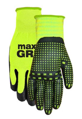 Midwest Gloves Hi-Vis MAX Grip 15 Gauge Lined Nitrile-Coated Puncture-Resistant Work Gloves, 1 Pair, Foam Nitrile, Smooth Dots
