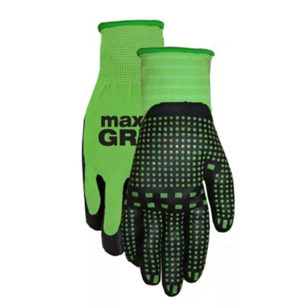 Midwest Gloves Unisex Max Grip Nylon Work Gloves 15 Gauge Lined Nitrile Coated Puncture Resistant 1 Pair Gardening Gloves