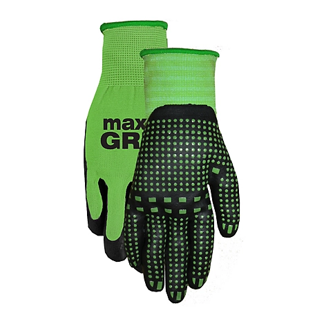Midwest Gloves MAX Grip 15 Gauge Lined Nitrile-Coated Puncture-Resistant Work Gloves, 1 Pair, Foam Nitrile, Smooth Nitrile Dots