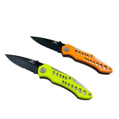 Mossy Oak 2.6 in. Hi-Vis Semi-Serrated Blade Folding Knife Set, 2