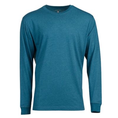 Blue Mountain Men's Jersey Crew Neck Long-Sleeve T-Shirt, YMK-1072