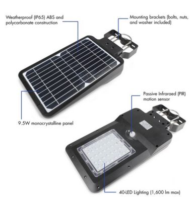 Image showing 5 th Wagan Tech 1,600 Lumen Solar LED Floodlight, IP65 Rated Waterproof Battery