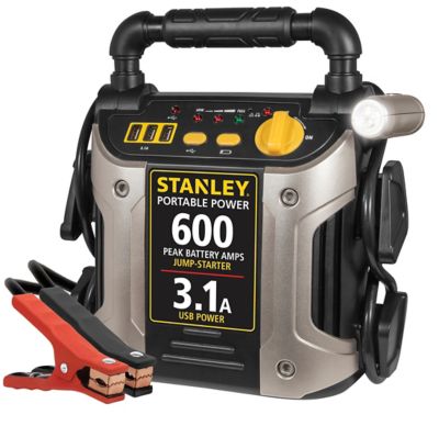 Stanley 600A Peak Automotive Jump Starter with USB, Instant 300A