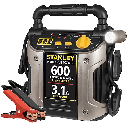 Stanley 600A Peak Automotive Jump Starter with USB, Instant 300A