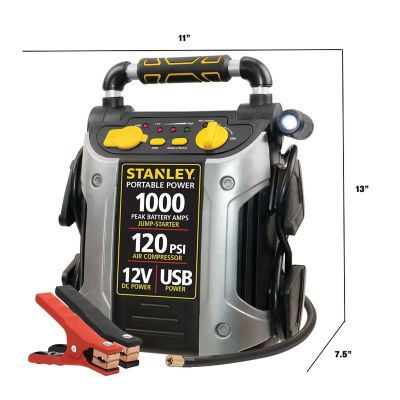Image showing 6 th Stanley 1,000A Peak Jump Starter with 120 PSI Compressor, 500A Instant