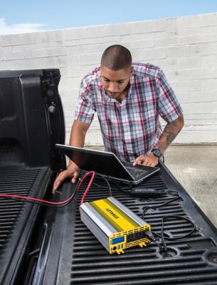 Image showing  1,000W Digital Display AC Power Inverter with USB Port, 12VDC Plug, Battery Clamps
