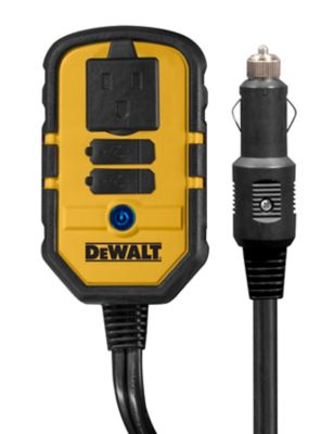 DeWALT 140W Power Inverter with USB with Dual USB Ports, 120V Outlet