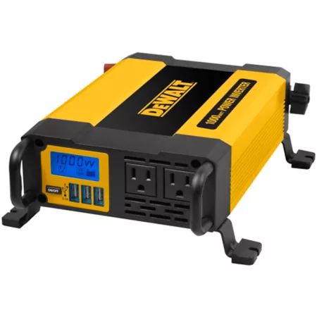 DeWALT 1000W Inverter with USB and Digital Display 12V DC Connector Battery Clamps Power Inverters