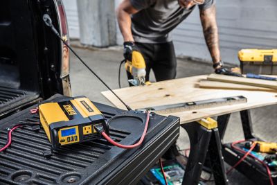 Image showing  1,000W Power Inverter with USB and Digital Display, 12VDC Connector, Battery Clamps