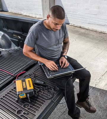 Image showing  1,000W Power Inverter with USB and Digital Display, 12VDC Connector, Battery Clamps