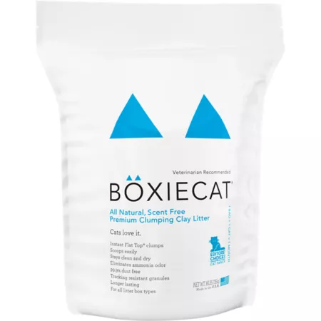 Boxiecat All-Natural Unscented Clumping Clay Cat Litter 16 lb Bag Cat Litter