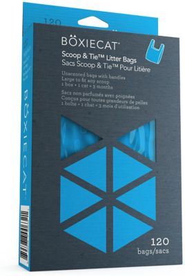 Boxiecat Scoop and Tie Cat Litter Waste Bags, 120 Bags
