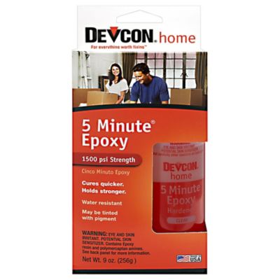 Devcon VersaChem Fast-Drying 5 Minute Epoxy, 1500 PSI Tensile Strength, -40 to 200 Degrees Fahrenheit Temperature Range