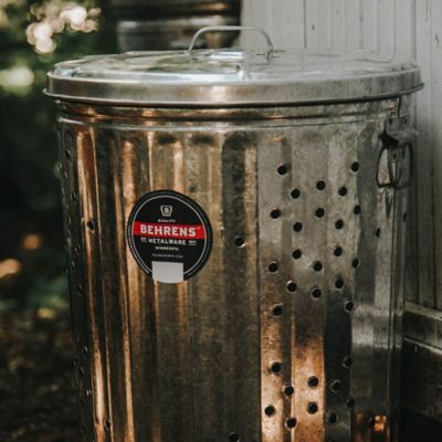 Image showing  20 gal. Galvanized Steel Outdoor Refuse/Compost Can with Lid