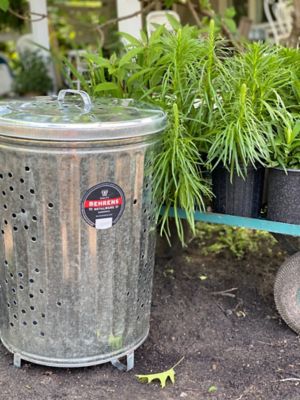 Image showing  20 gal. Galvanized Steel Outdoor Refuse/Compost Can with Lid