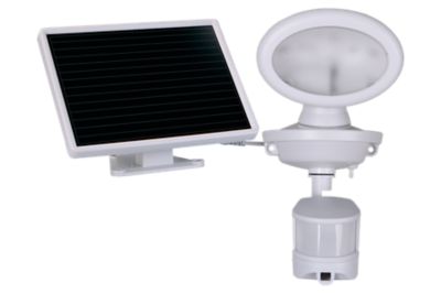 MAXSA Innovations Solar-Powered Motion-Activated Security Video Camera and Floodlight, White