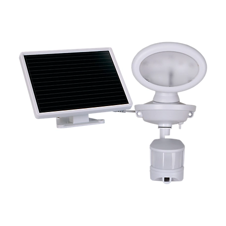 MAXSA Innovations Solar-Powered Motion-Activated Security Video Camera and Floodlight, White