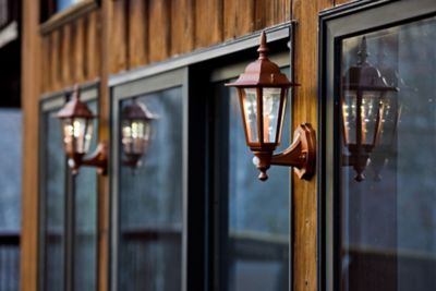 Image showing  15 in. Battery-Powered Outdoor LED Motion-Activated Wall Sconce, Bronze