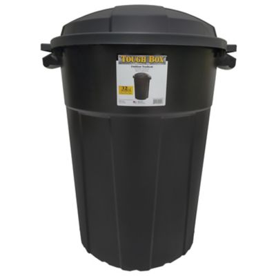 Rough & Rugged TI0019 Trash Can with Lid, 32 Gallon, Black – Toolbox Supply