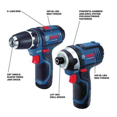 Image showing  Cordless 12V Max Tool Combo Kit with Two 2.0 Ah Batteries, 2 pc.
