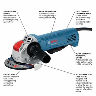 Image showing  4-1/2 in. Diameter 10A Angle Grinder with Lock-On Paddle Switch