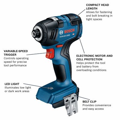 Image showing  Cordless 18V Compact Drill/Impact Driver Combo Tool Kit, Two 2.0 Ah SlimPack Batteries, 2 pc.