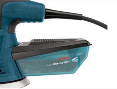 Image showing 16 th Bosch 5 in. Palm Variable Speed Random Orbit Sander with Carrying Bag
